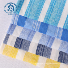 Low price colorful tr rayon polyester stripe printed jersey fabric for t-shirt